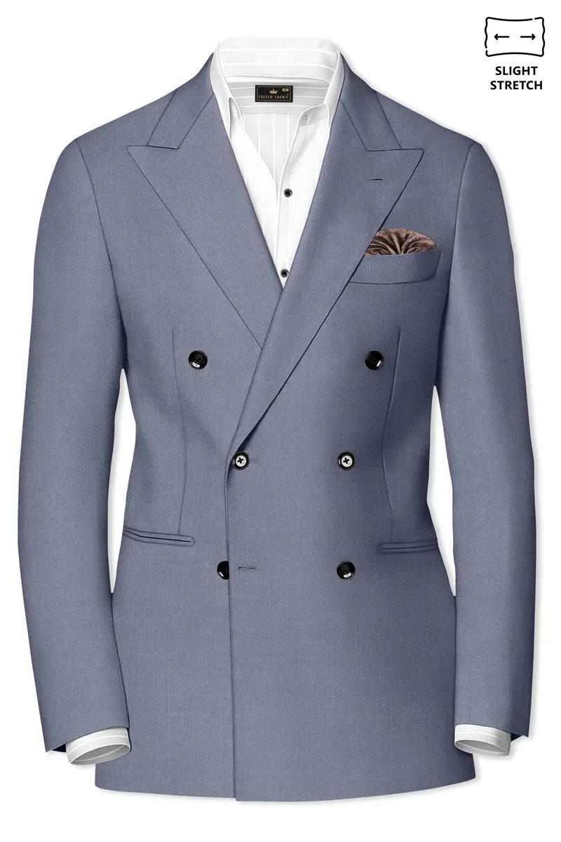 Grisoro-Storm Gray Wool Rich Slight Stretch Double Breasted Suit 10