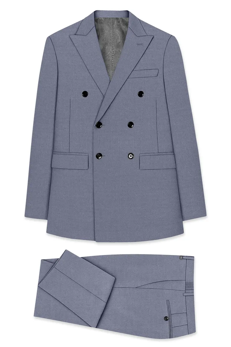 Grisoro-Storm Gray Wool Rich Slight Stretch Double Breasted Suit 11
