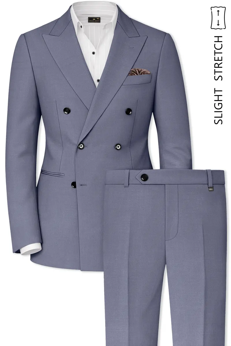 Grisoro-Storm Gray Wool Rich Slight Stretch Double Breasted Suit 2