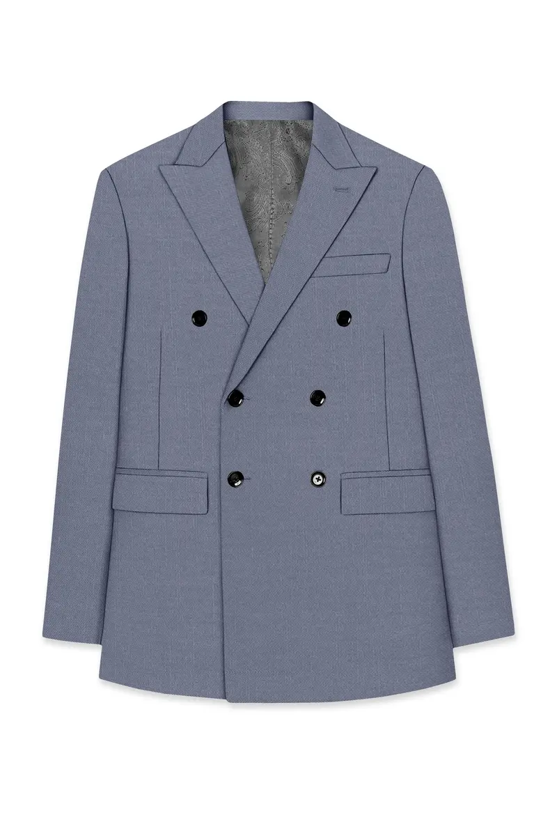 Grisoro-Storm Gray Wool Rich Slight Stretch Double Breasted Suit 8