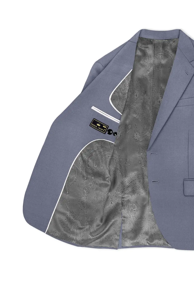 Grisoro-Storm Gray Wool Rich Slight Stretch Single Breasted Blazer 5