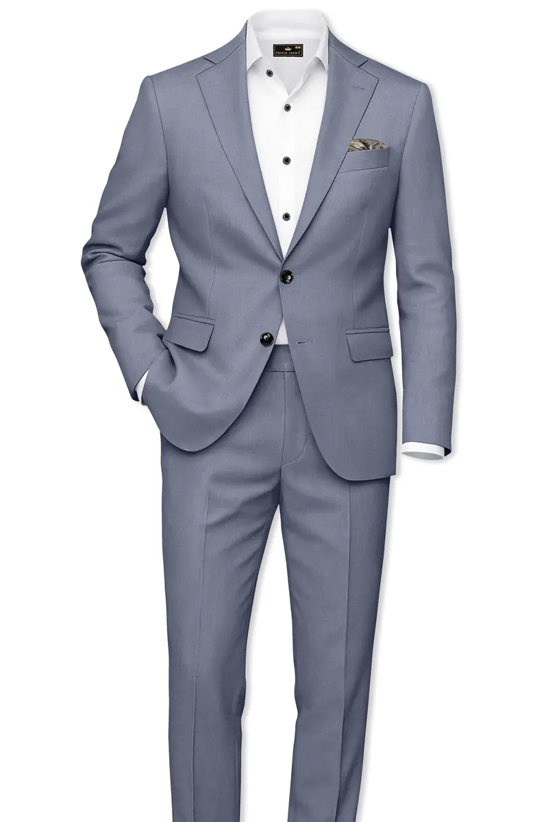 Grisoro-Storm Gray Wool Rich Slight Stretch Single Breasted Blazer 9