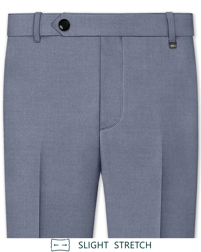 Grisoro-Storm Gray Wool Rich Slight Stretch Waistband Pant 1
