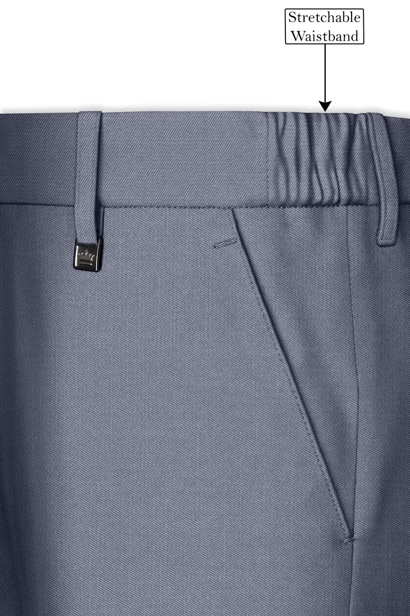 Grisoro-Storm Gray Wool Rich Slight Stretch Waistband Pant 6