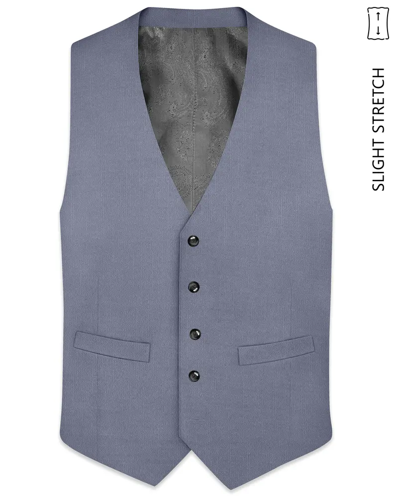Grisoro-Storm Gray Wool Rich Slight Stretch Waistcoat 1