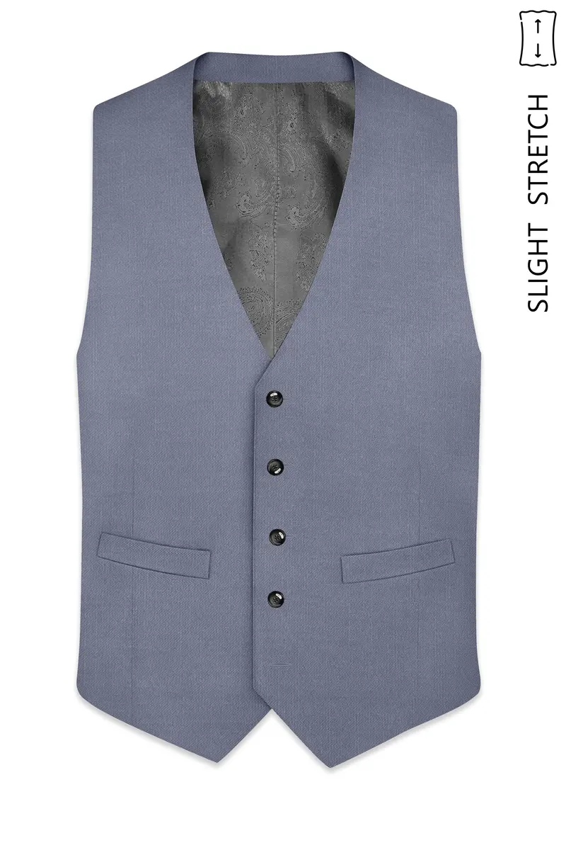 Grisoro-Storm Gray Wool Rich Slight Stretch Waistcoat 2