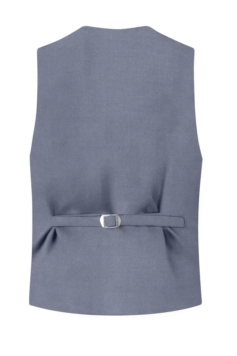 Grisoro-Storm Gray Wool Rich Slight Stretch Waistcoat 4