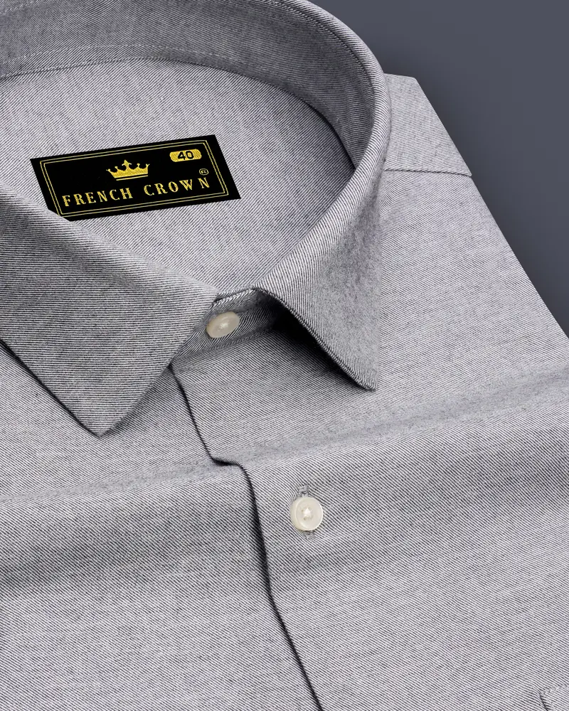 Grisport-Harbor Gray Textured Twill Premium Cotton Dress Shirt 1