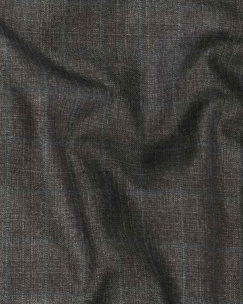 Grizzle Grey Subtle Windowpane Wool Rich Waistcoat 3