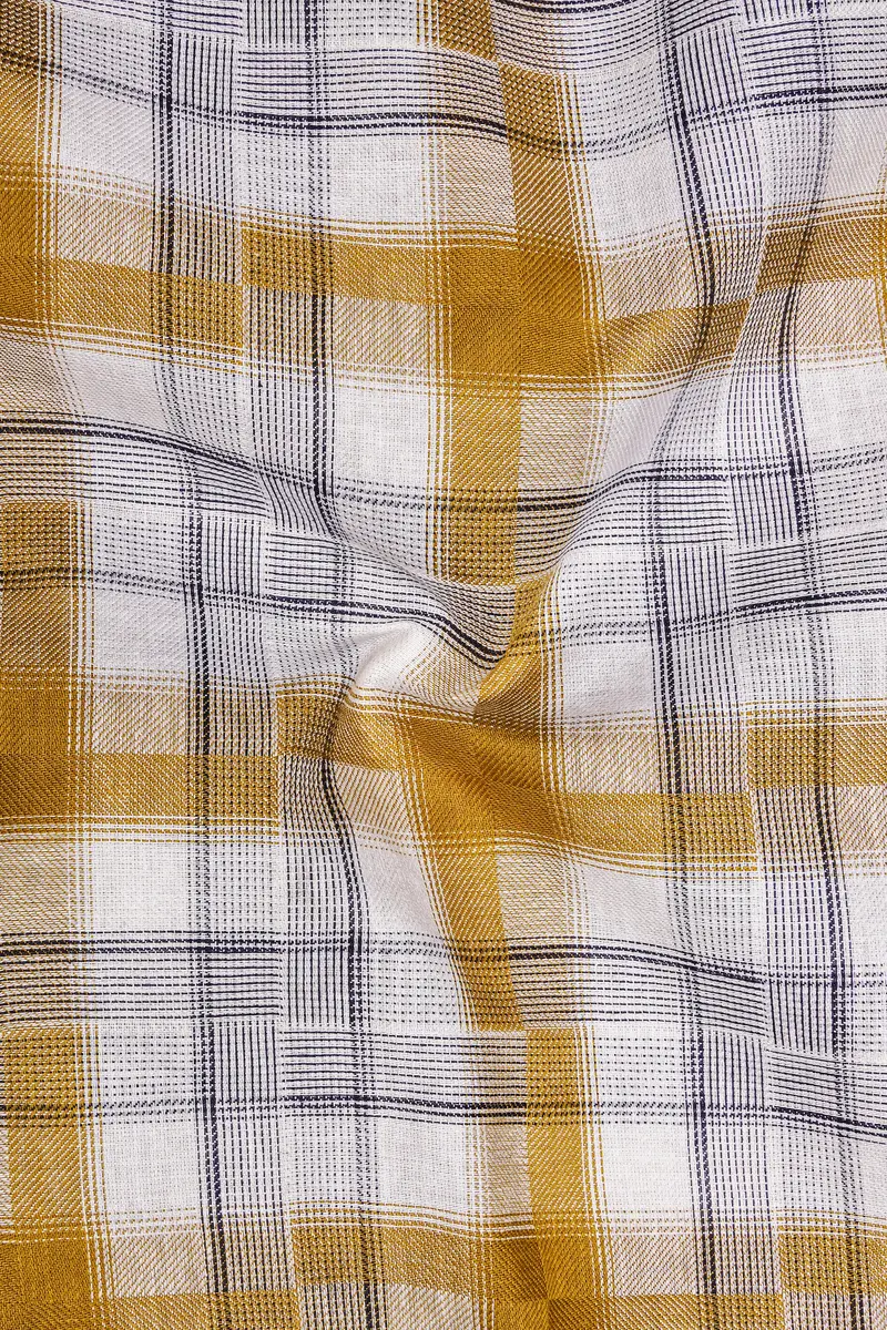 Guitar With Rhino Blue Twill Plaid Premium Cotton Shirt 3