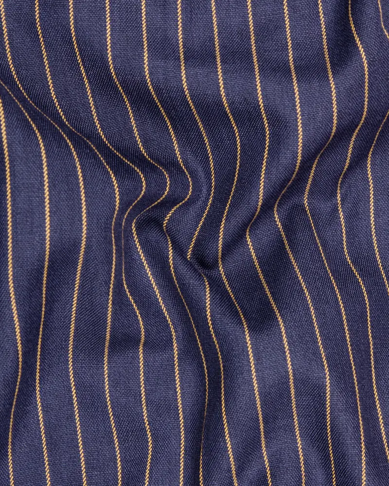 Gulf Blue Striped Premium Cotton Waistcoat 3