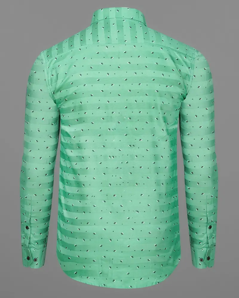 Gulf Stream Green Striped Dobby Textured Zipper Overshirt/Shacket 9