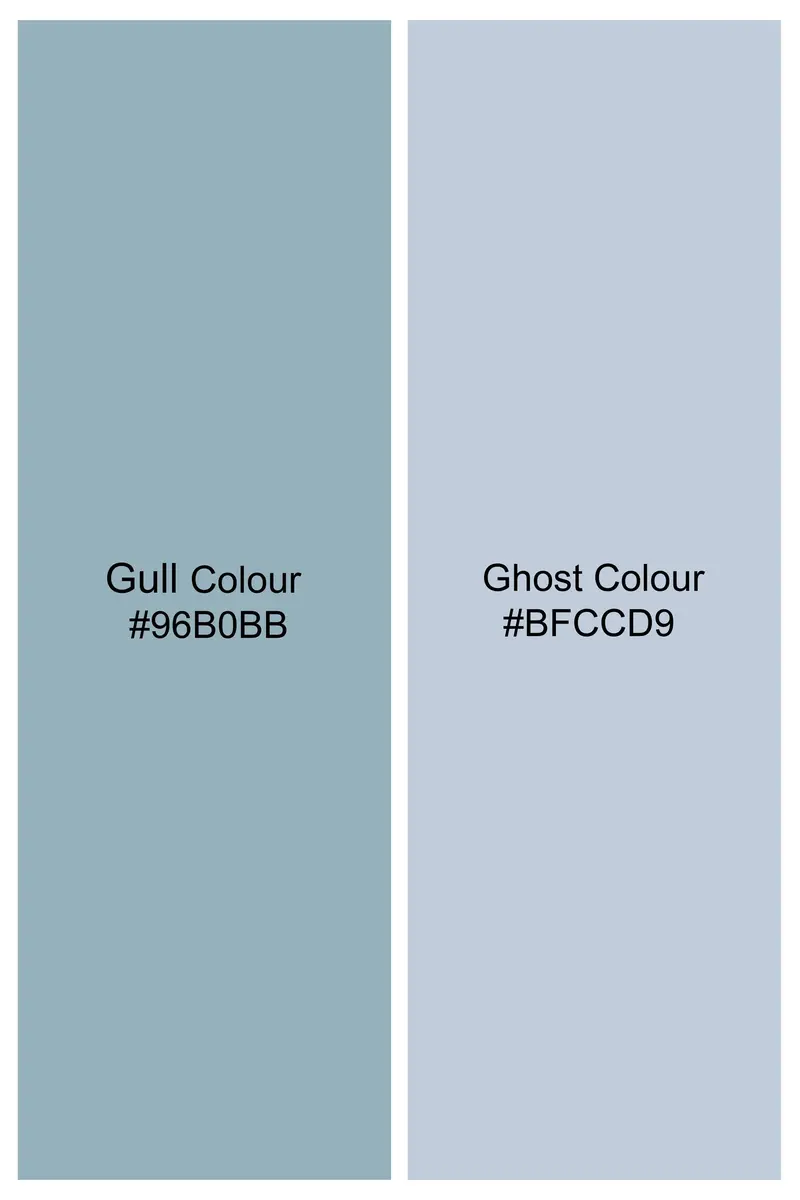 Gull Blue And Ghost Gray Checked Subtle Sheen Super Soft Premium Cotton Shirt 5