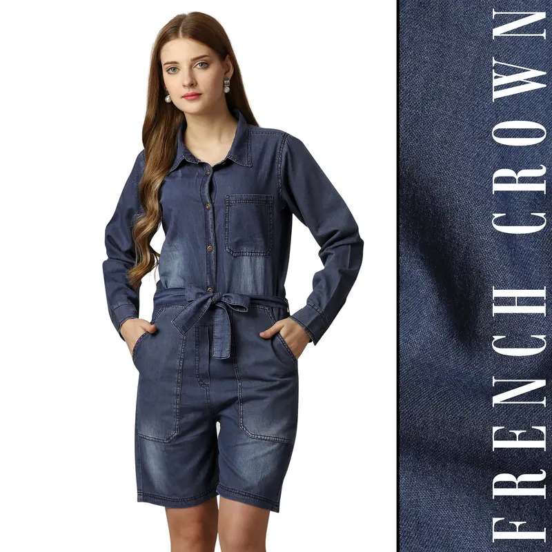 Gun Powder Blue Denim Jumpsuit 1