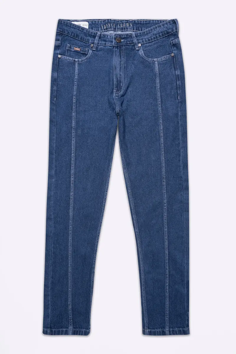 Gun Powder Blue Rinse Wash Denim 2