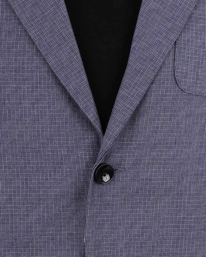 Gun Powder Blue Single Breasted Sports Blazer 4