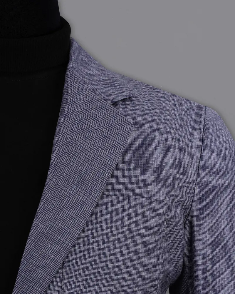 Gun Powder Blue Single Breasted Sports Blazer 5
