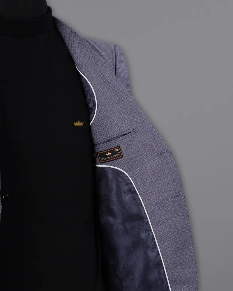 Gun Powder Blue Single Breasted Sports Blazer 6