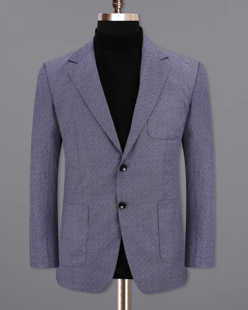 Gun Powder Blue Single Breasted Sports Blazer 7
