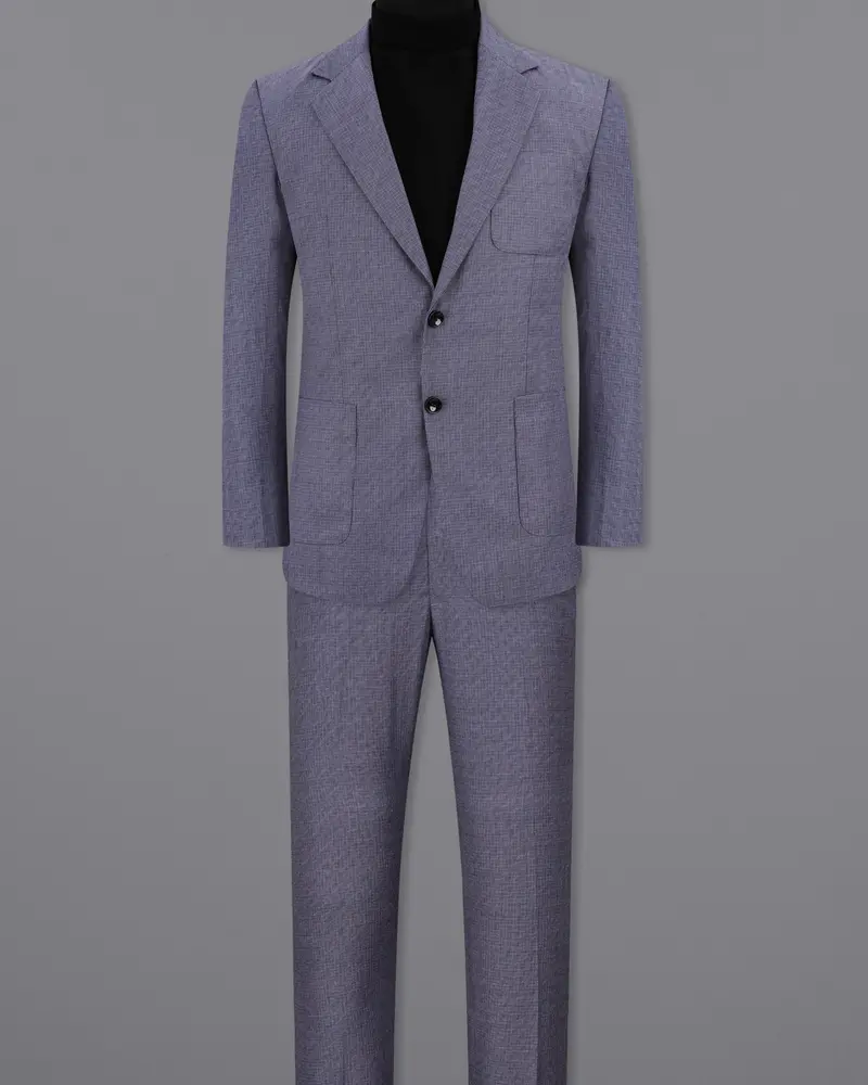Gun Powder Blue Single Breasted Sports Suit 4