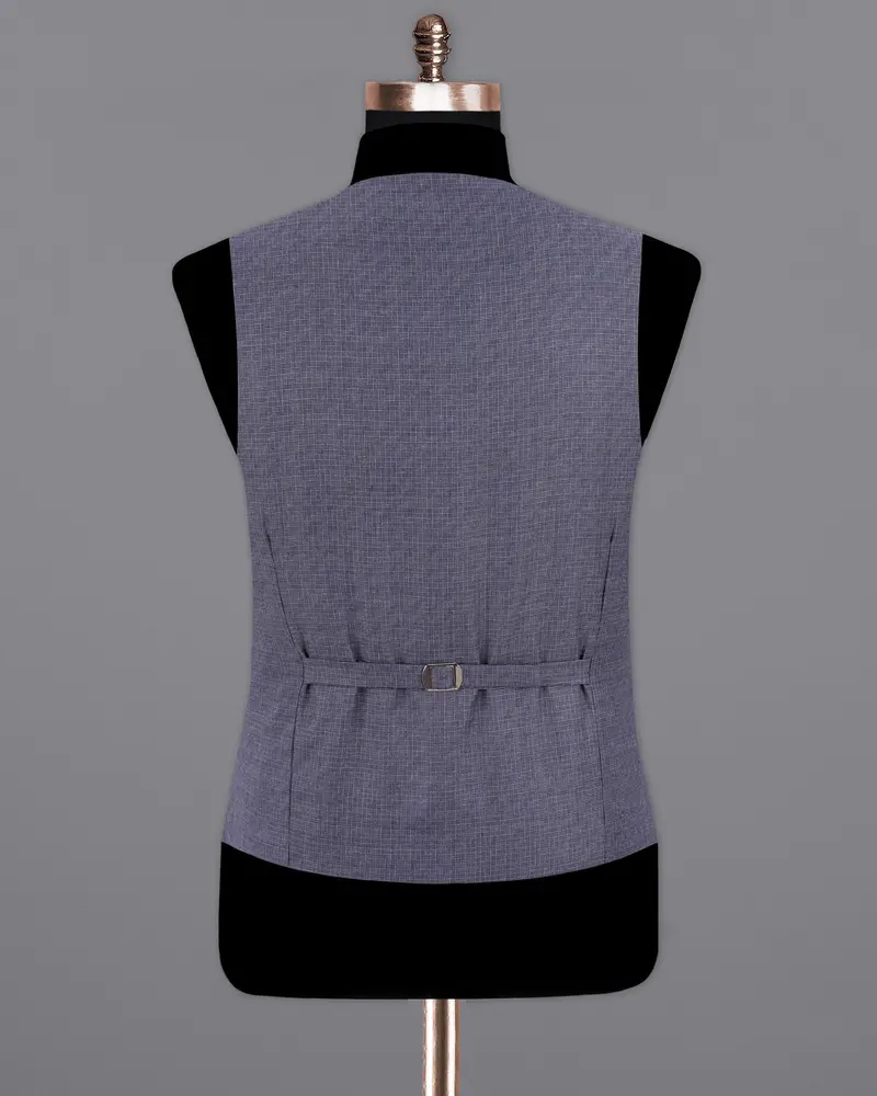 Gun Powder Blue Textured Waistcoat 6