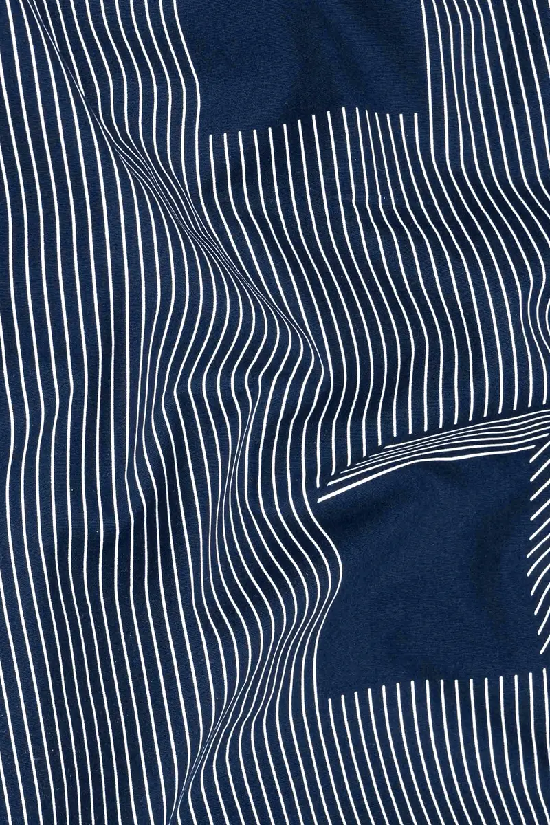 Gunmetal Blue 3D Box Patterned Premium Cotton Shirt 3