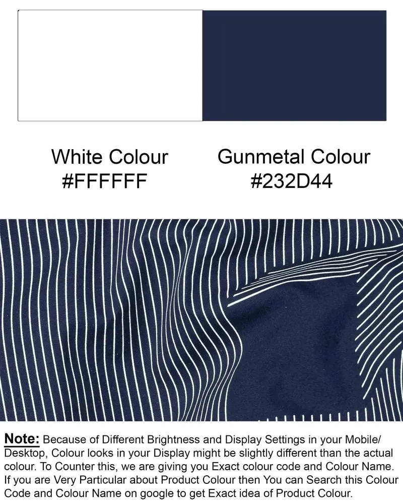 Gunmetal Blue 3D Box Patterned Premium Cotton Shirt 8