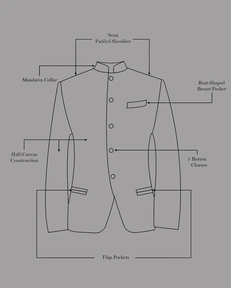 Gunmetal Blue Bandhgala Blazer 11