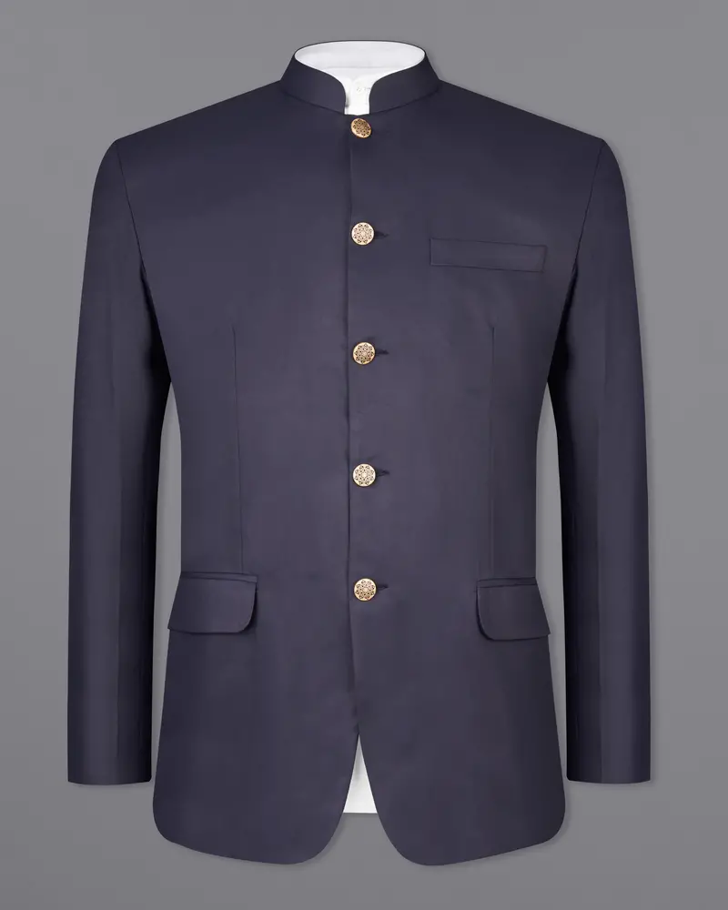 Gunmetal Blue Bandhgala Blazer 2