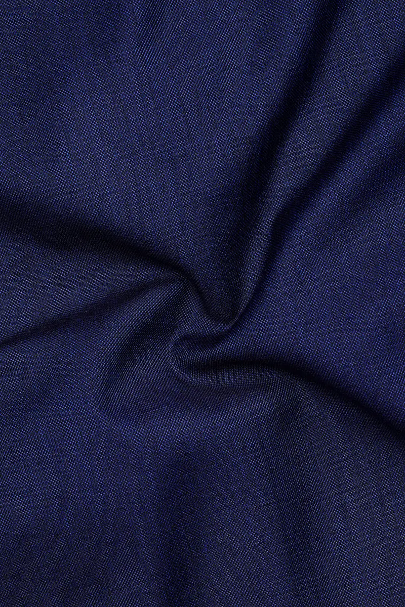 Gunmetal Blue Cross Placket Bandhgala Blazer 3