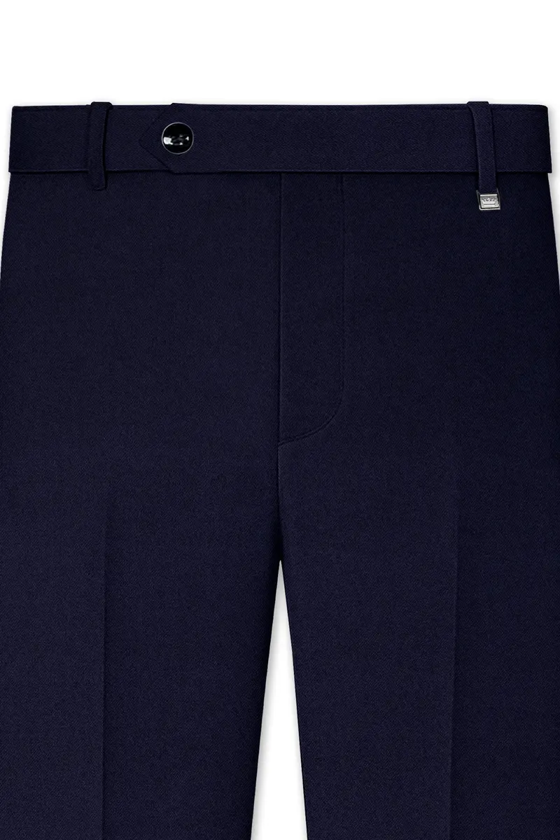 Gunmetal Blue Cross Placket Bandhgala Suit 11