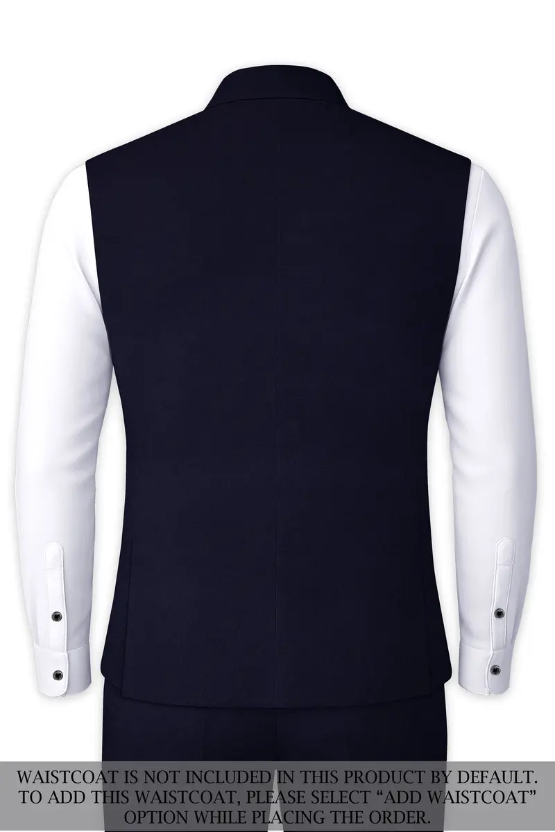 Gunmetal Blue Cross Placket Bandhgala Suit 16