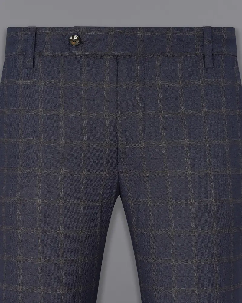 Gunmetal Blue Plaid Pant 2