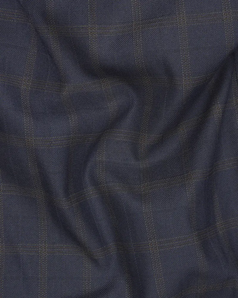 Gunmetal Blue Plaid Waistcoat 3