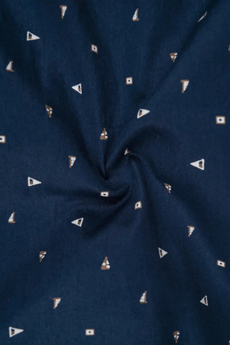 Gunmetal Blue Printed Super Soft Premium Cotton Shirt 3