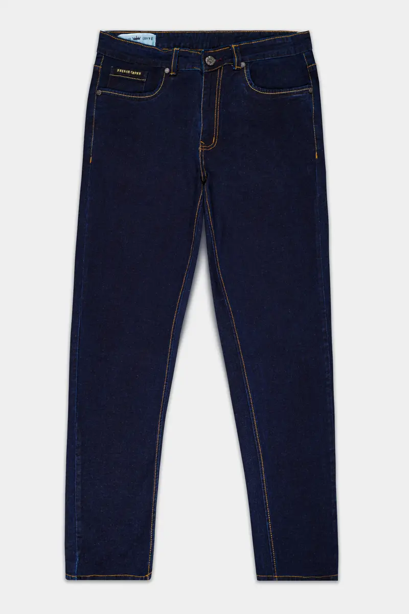 Gunmetal Blue Rinse Wash Clean Look Stretchable Denim 2