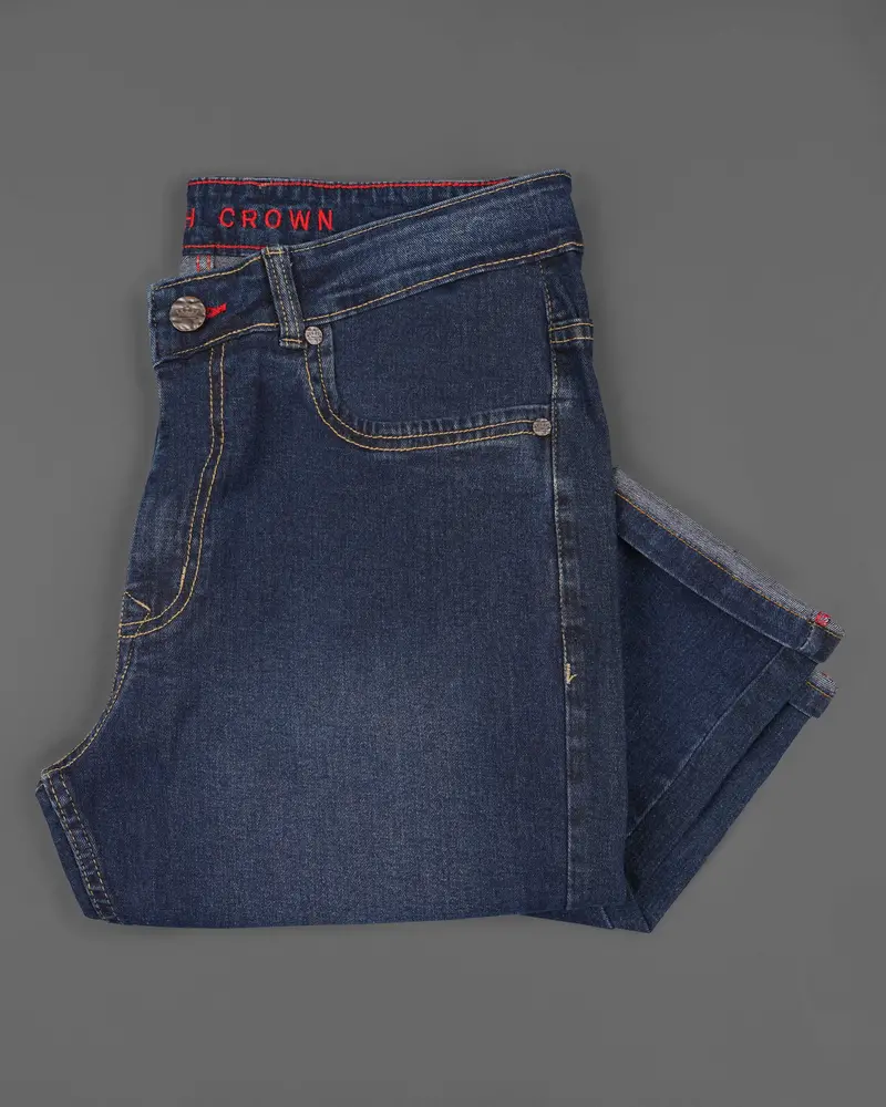 Gunmetal Blue Rinse Wash Stretchable Denim 6