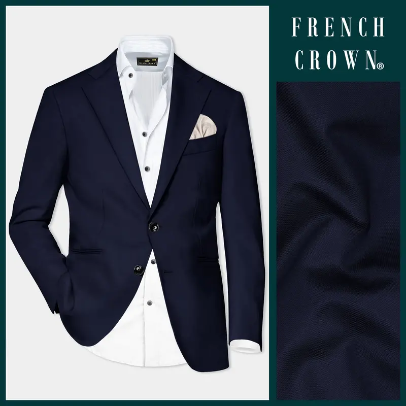 Gunmetal Blue Single Breasted Blazer 1