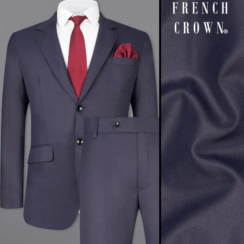 Gunmetal Blue Single Breasted Suit 1