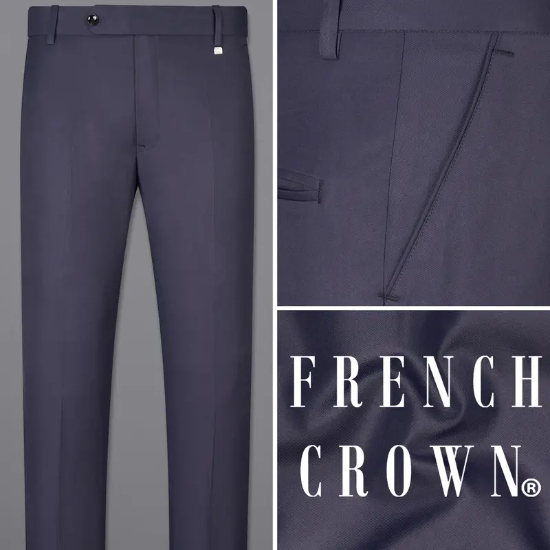 Gunmetal Blue Solid Pant 1