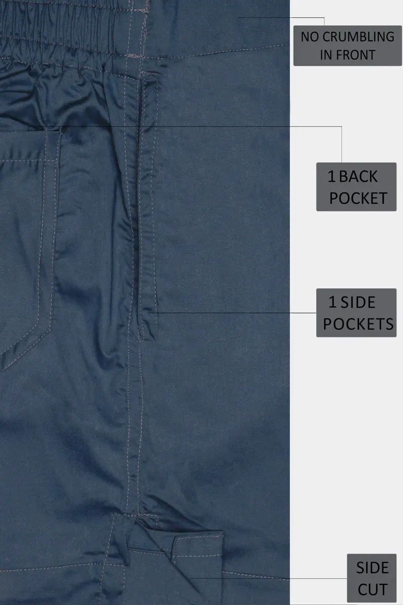 Gunmetal Blue Solid Subtle Sheen Super Soft Premium Cotton Boxer 5