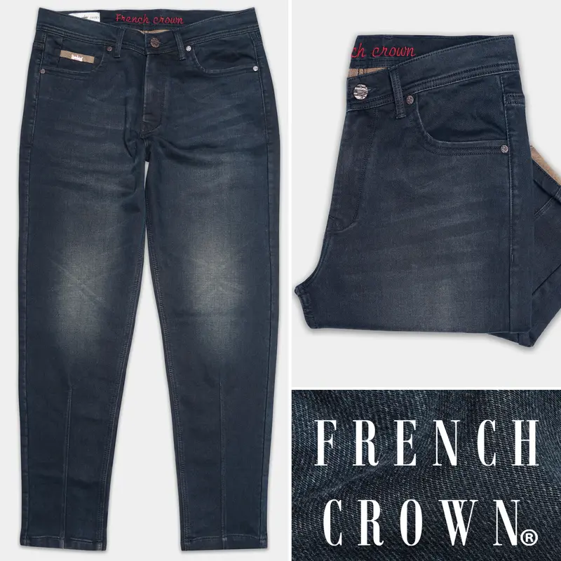 Gunmetal Blue Stone Wash Denim 1