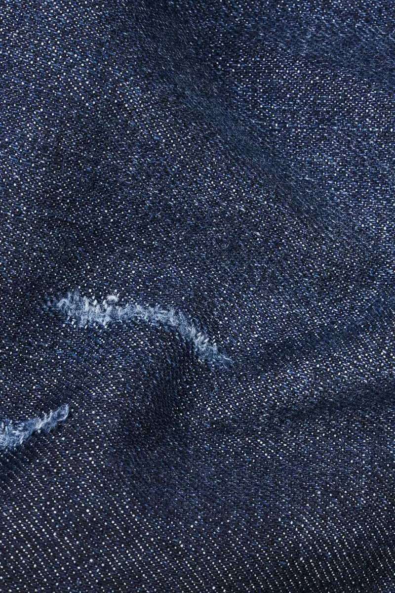Gunmetal Blue Whiskering Wash Mildly Distressed Denim 3