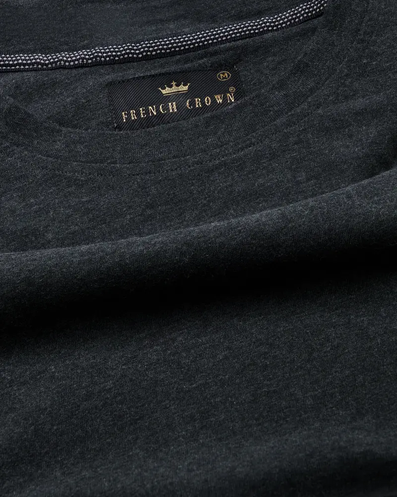 Gunmetal Gray And Marzipan Yellow Premium Cotton T-Shirt 4