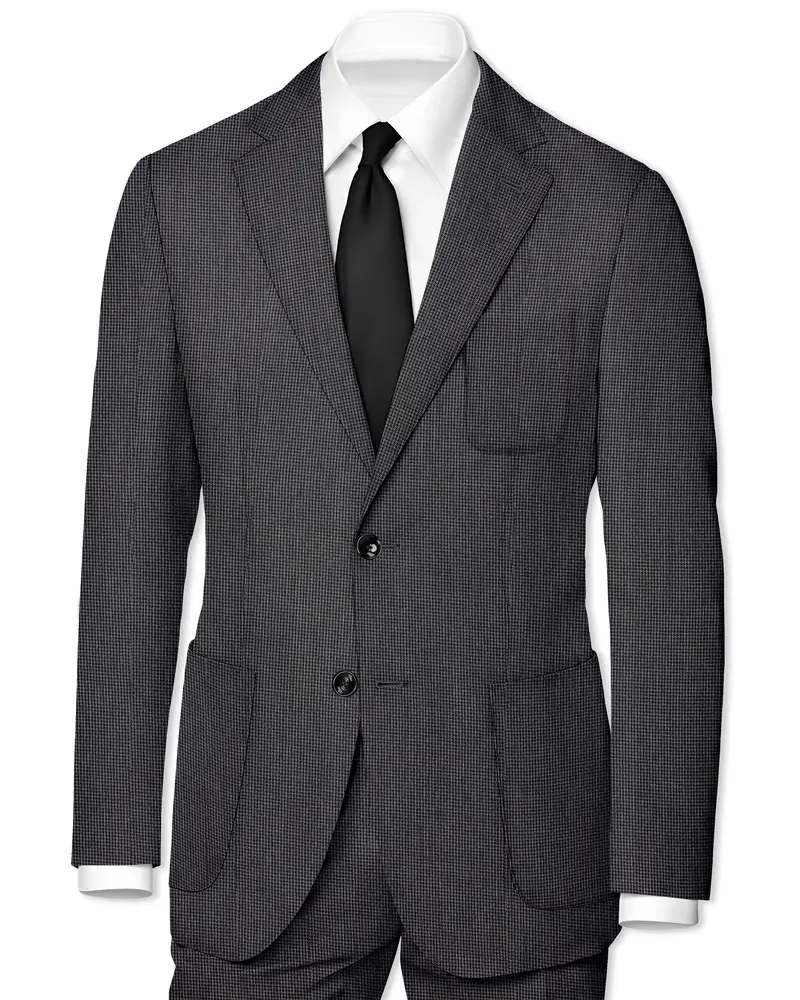 Gunmetal Gray Houndstooth Wool Rich Blazer 1