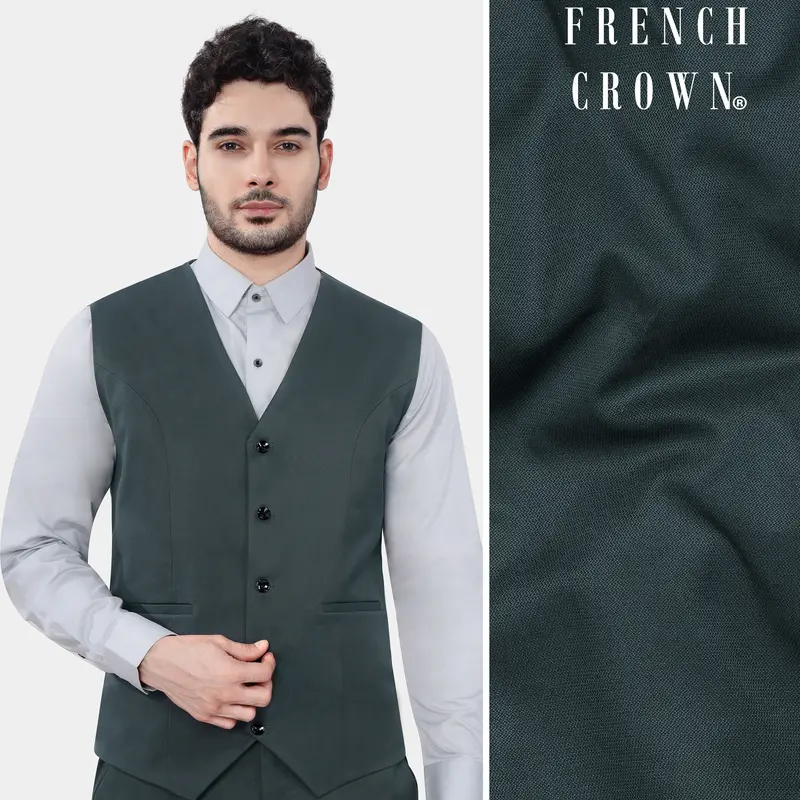 Gunmetal Gray Premium Cotton Waistcoat 1