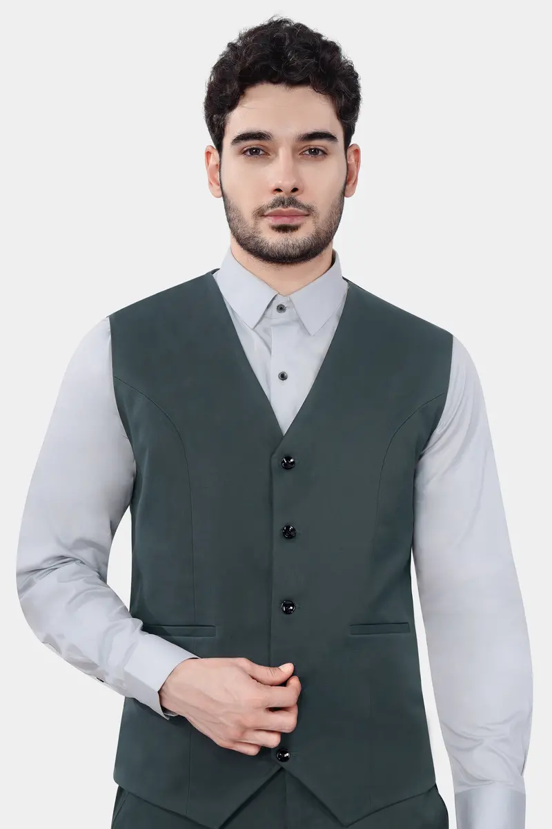 Gunmetal Gray Premium Cotton Waistcoat 2