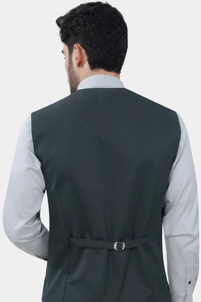 Gunmetal Gray Premium Cotton Waistcoat 4