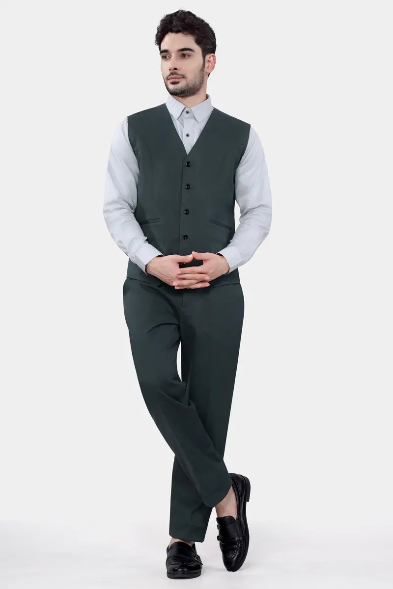 Gunmetal Gray Premium Cotton Waistcoat 5