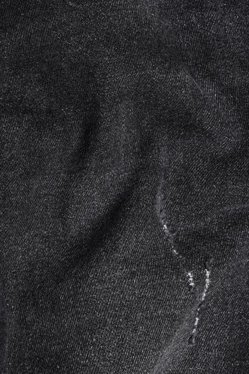 Gunmetal Gray Whiskering Wash Mildly Distressed Denim 3